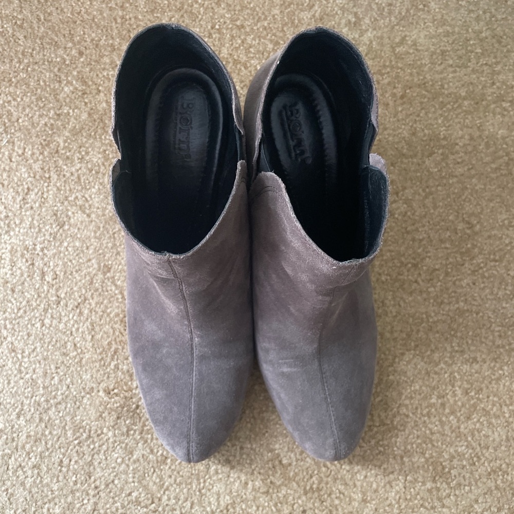 Born Gray Ankle Boots with Suede Finish